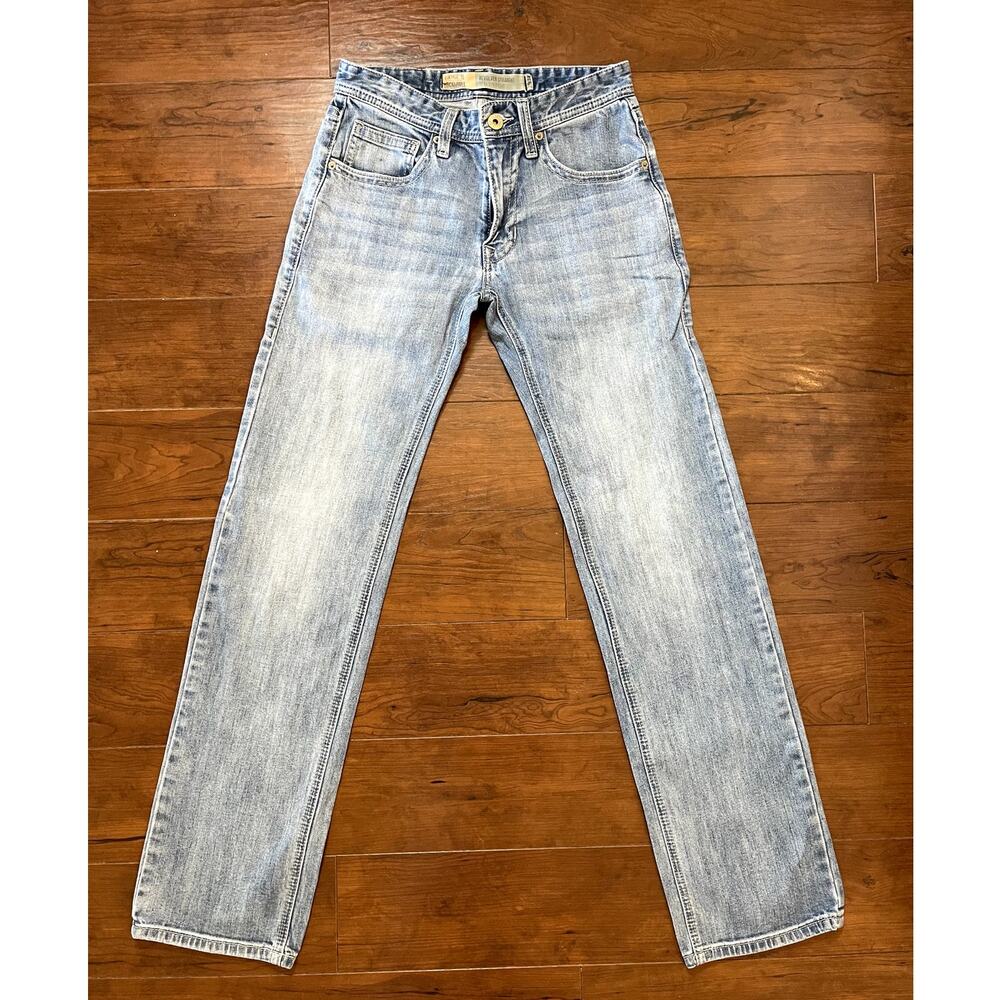 Rock & Roll Denim Revolver Straight Mens 28x34 Slim Straight Light Wash Jeans - Picture 2 of 8